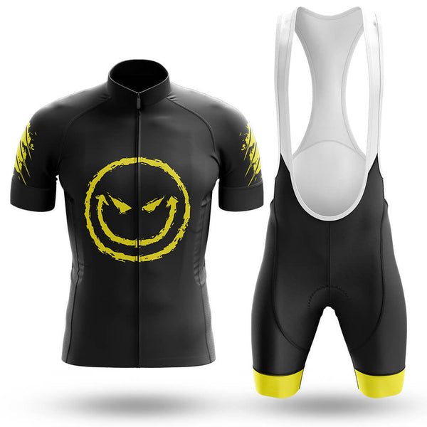 Evil Smile Face Men's Cycling Jersey Set, Road Bike Cycling Kit for Men, Biking Outfit, Bicycle Suit, Team Racing Uniform