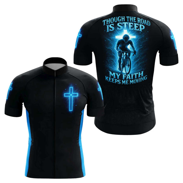 My Faith Men's Cycling Jersey Set, Road Bike Cycling Kit for Men, Biking Outfit, Bicycle Suit, Team Racing Uniform