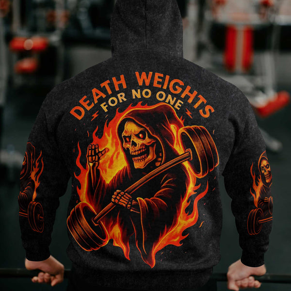 Death Weights Men's Gym Hoodie, Workout Shirt, Oversized Pullover Hoodie