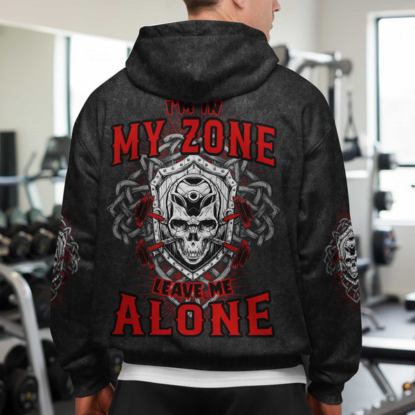 I'm In My Zone Men's Gym Hoodie, Workout Shirt, Oversized Pullover Hoodie
