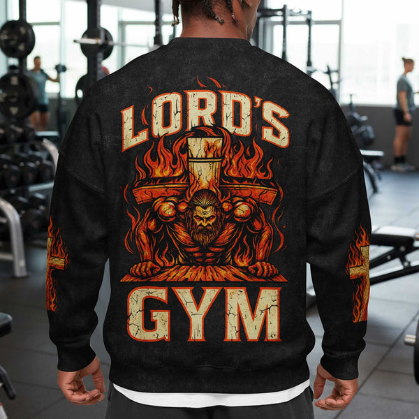 Lord's Gym Men's Gym Sweatshirt, Workout Shirt, Oversized Crewneck Sweatshirt