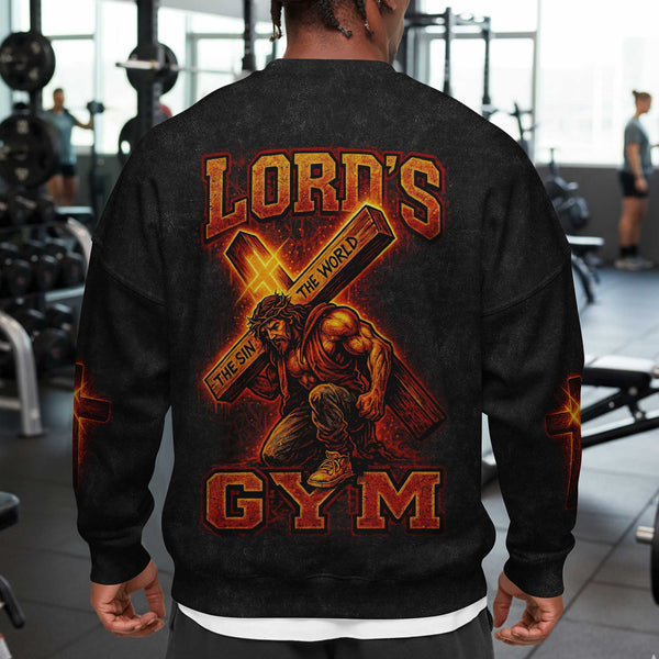 Lord's Gym Men's Gym Sweatshirt, Workout Shirt, Oversized Crewneck Sweatshirt