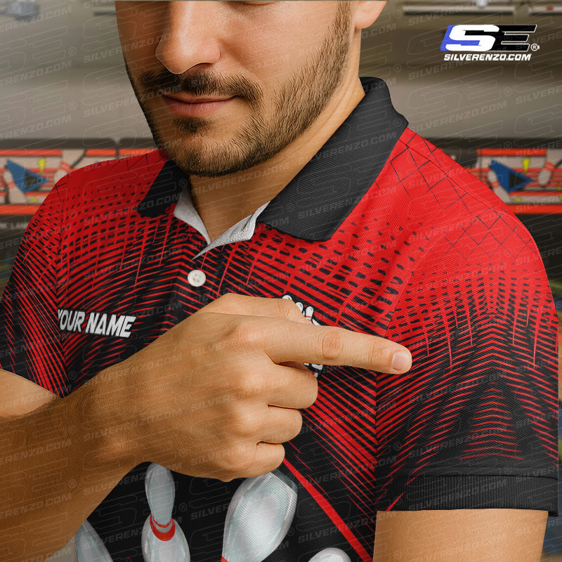 Bowling And Pins Personalized Men Women Polo Shirt Custom Bowling Team Jersey