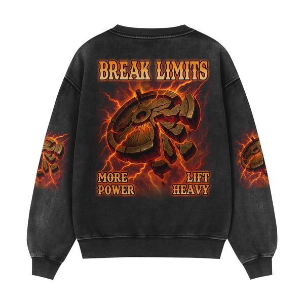 Break Limits Men's Gym Sweatshirt, Workout Shirt, Oversized Crewneck Sweatshirt