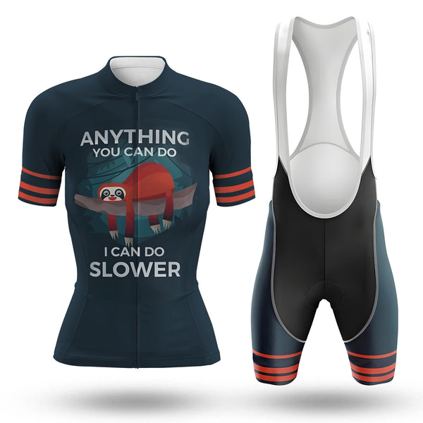 Sloth Can Do Slower Women's Cycling Jersey Set, Road Bike Cycling Kit for Women, Biking Outfit, Bicycle Suit, Team Racing Uniform