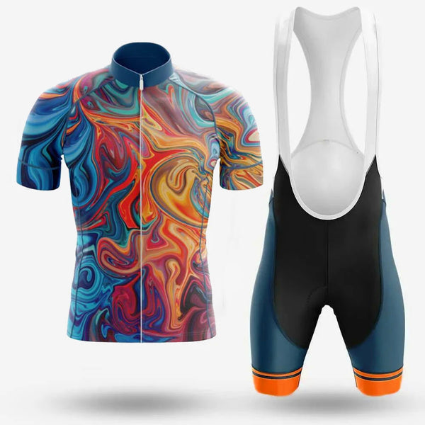 Liquid Marble Men's Cycling Jersey Set, Road Bike Cycling Kit for Men, Biking Outfit, Bicycle Suit, Team Racing Uniform