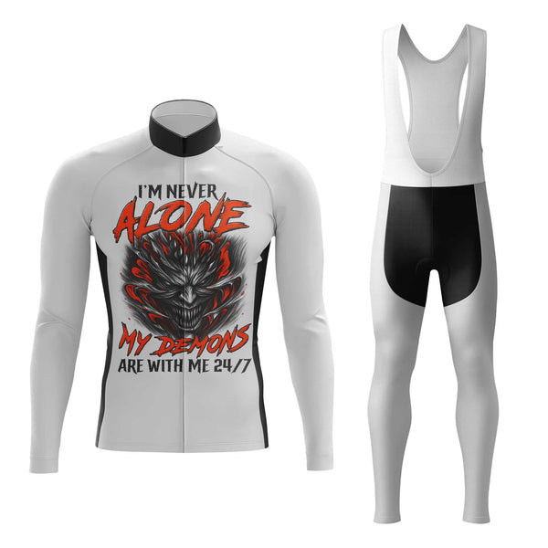 I'm Never Alone Men's Cycling Jersey Set, Road Bike Cycling Kit for Men, Biking Outfit, Bicycle Suit, Team Racing Uniform