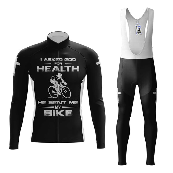 God Sent Me My Bike Men's Cycling Jersey Set, Road Bike Cycling Kit for Men, Biking Outfit, Bicycle Suit, Team Racing Uniform