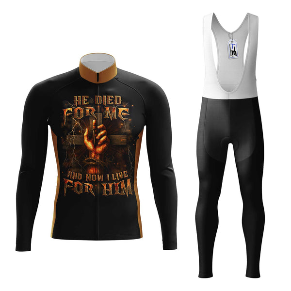 I Live For Him Men's Cycling Jersey Set, Road Bike Cycling Kit for Men, Biking Outfit, Bicycle Suit, Team Racing Uniform