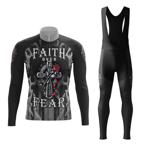 Faith Over Fear Men's Cycling Jersey Set, Road Bike Cycling Kit for Men, Biking Outfit, Bicycle Suit, Team Racing Uniform