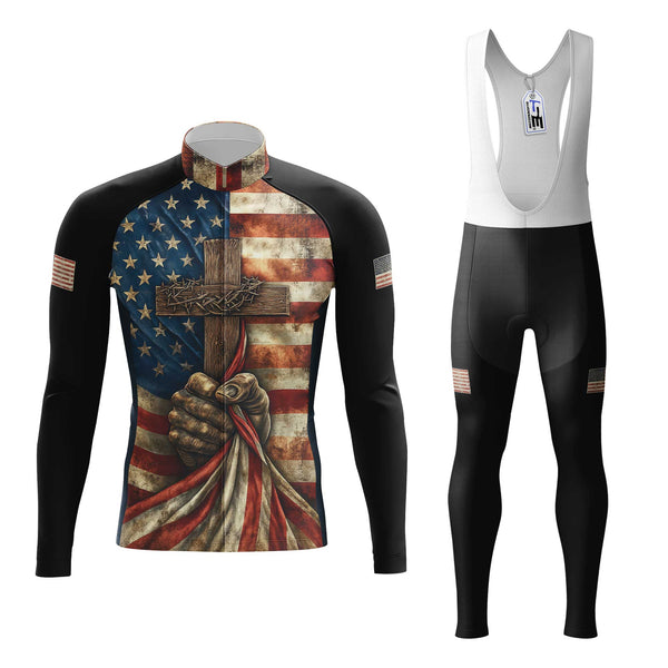 One Nation Under God Men's Cycling Jersey Set, Road Bike Cycling Kit for Men, Biking Outfit, Bicycle Suit, Team Racing Uniform