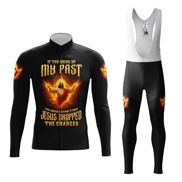 Jesus Dropped The Charges Men's Cycling Jersey Set, Road Bike Cycling Kit for Men, Biking Outfit, Bicycle Suit, Team Racing Uniform