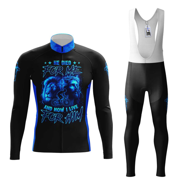 I Live For Him Men's Cycling Jersey Set, Road Bike Cycling Kit for Men, Biking Outfit, Bicycle Suit, Team Racing Uniform