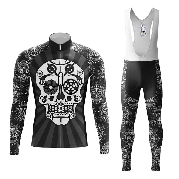 Skull Men's Cycling Jersey Set, Road Bike Cycling Kit for Men, Biking Outfit, Bicycle Suit, Team Racing Uniform