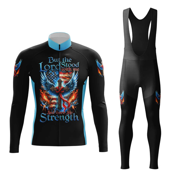But The Lord Stood With Me Men's Cycling Jersey Set, Road Bike Cycling Kit for Men, Biking Outfit, Bicycle Suit, Team Racing Uniform