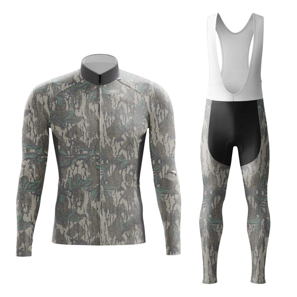 Camo Leaf Men's Cycling Jersey Set, Road Bike Cycling Kit for Men, Biking Outfit, Bicycle Suit, Team Racing Uniform
