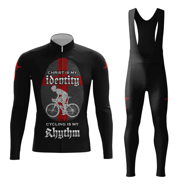 Christ Is My Identity Men's Cycling Jersey Set, Road Bike Cycling Kit for Men, Biking Outfit, Bicycle Suit, Team Racing Uniform