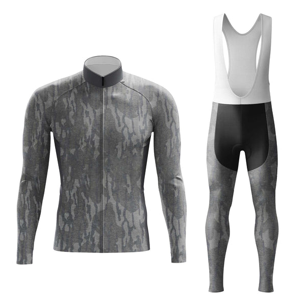 Grey Camo Men's Cycling Jersey Set, Road Bike Cycling Kit for Men, Biking Outfit, Bicycle Suit, Team Racing Uniform