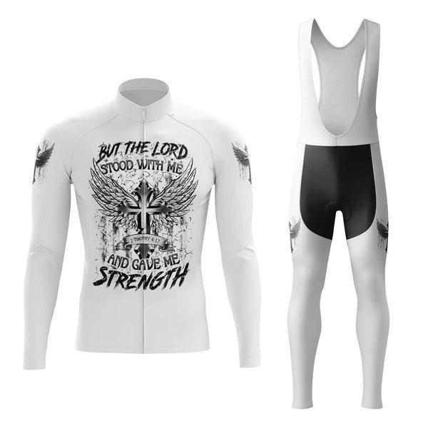 But The Lord Stood With Me Men's Cycling Jersey Set, Road Bike Cycling Kit for Men, Biking Outfit, Bicycle Suit, Team Racing Uniform