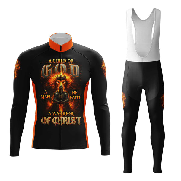 A Child Of God A Man Of Faith Men's Cycling Jersey Set, Road Bike Cycling Kit for Men, Biking Outfit, Bicycle Suit, Team Racing Uniform