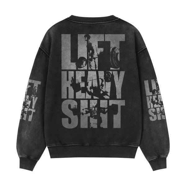Lift Heavy Men's Gym Sweatshirt, Workout Shirt, Oversized Crewneck Sweatshirt