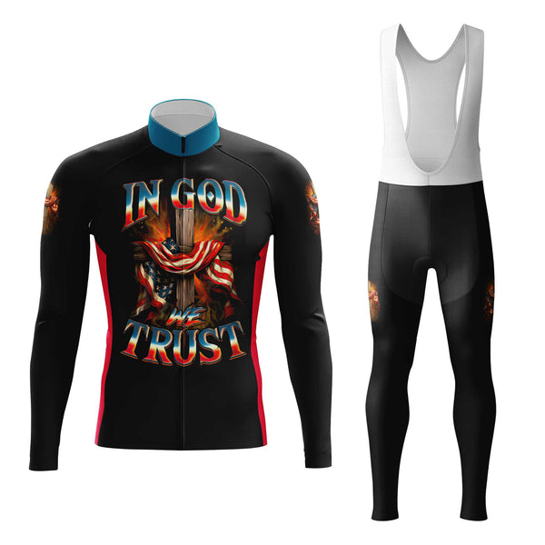In God We Trust Men's Cycling Jersey Set, Road Bike Cycling Kit for Men, Biking Outfit, Bicycle Suit, Team Racing Uniform