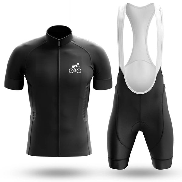 Basic Black Men's Cycling Jersey Set, Road Bike Cycling Kit for Men, Biking Outfit, Bicycle Suit, Team Racing Uniform