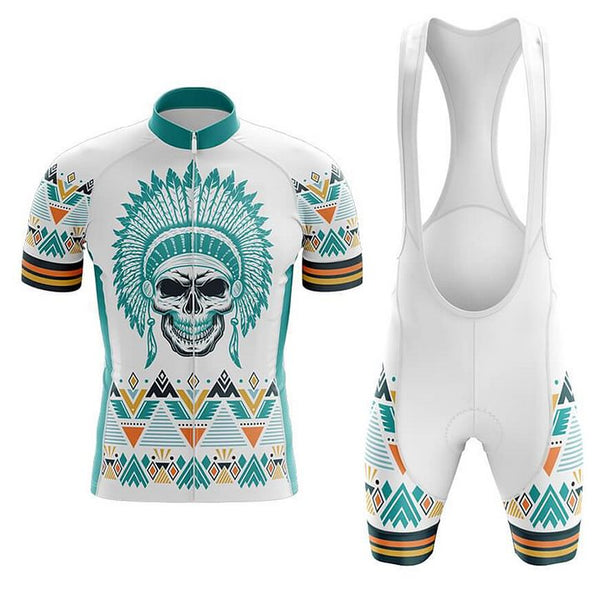 Skull Native Men's Cycling Jersey Set, Road Bike Cycling Kit for Men, Biking Outfit, Bicycle Suit, Team Racing Uniform