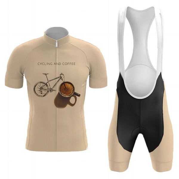 Cycling And Coffee Men's Cycling Jersey Set, Road Bike Cycling Kit for Men, Biking Outfit, Bicycle Suit, Team Racing Uniform