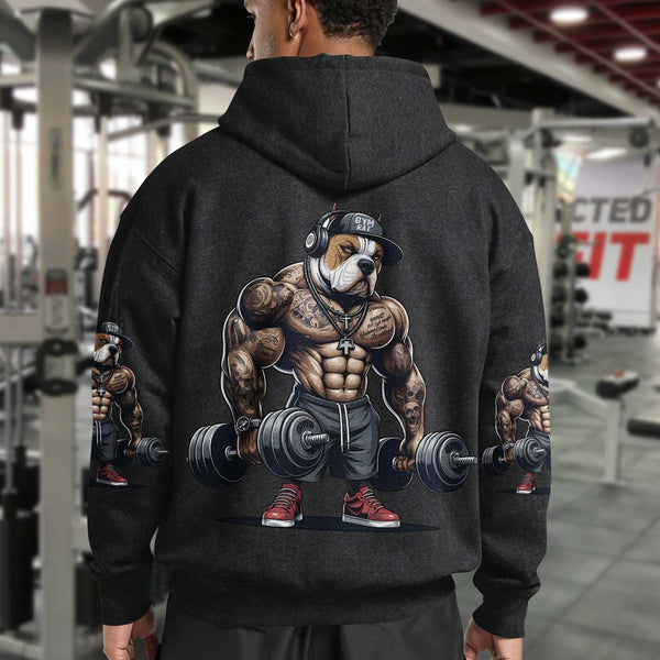 Gym Rat Men's Gym Hoodie, Workout Shirt, Oversized Pullover Hoodie