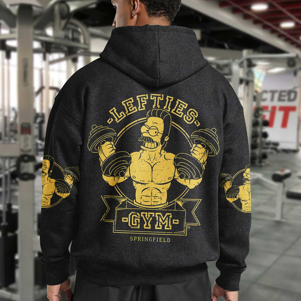 Lefties Gym Men's Gym Hoodie, Workout Shirt, Oversized Pullover Hoodie