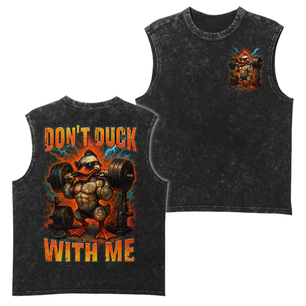 Don't Duck With Me Men's Gym Tank Top, Workout Tank, Oversized Tank