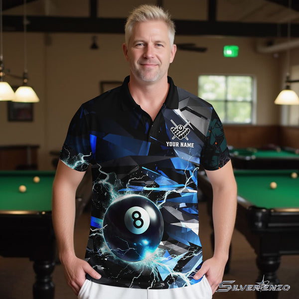 Billiards 8 Ball Personalized Men Women Polo Shirt Custom Billiard Team Jersey