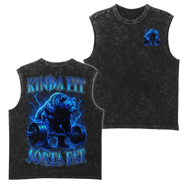 Kinda Fit Sorta Fat Men's Gym Tank Top, Workout Tank, Oversized Tank