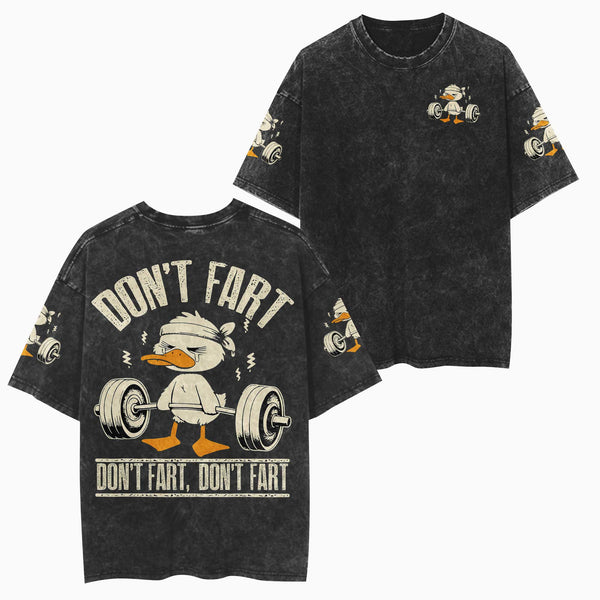 Duck Don't Fart Men's Gym T-Shirt, Workout Shirt, Oversized Pump Cover Tee