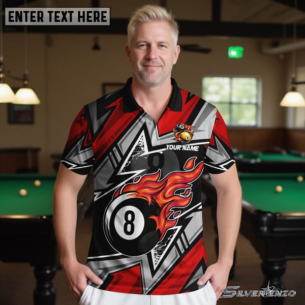 Billiards 8 Ball 9 Ball Personalized Men Women Polo Shirt Custom Billiard Team Jersey