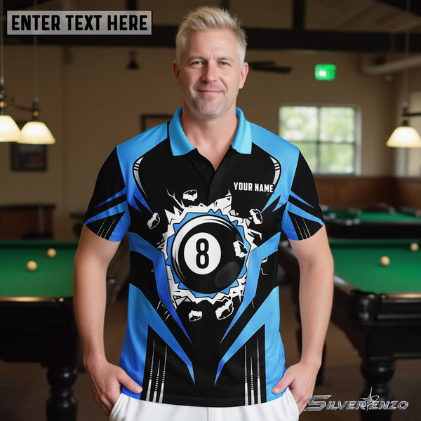 Billiards 8 Ball Break Personalized Men Women Polo Shirt Custom Billiard Team Jersey