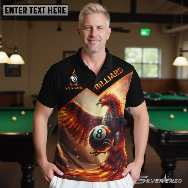 Billiards 8 Ball Phoenix Personalized Men Women Polo Shirt Custom Billiard Team Jersey