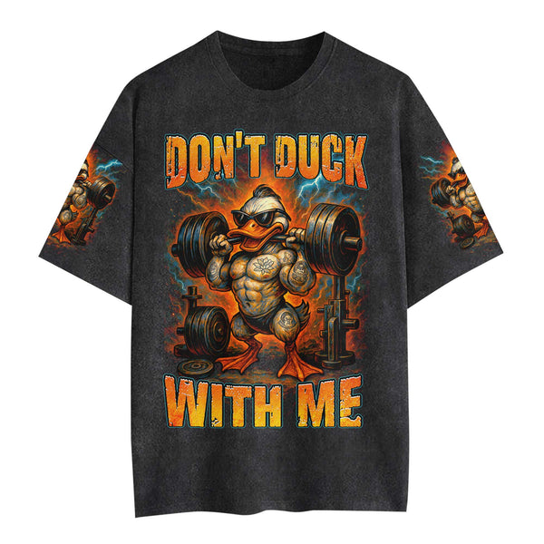 Don't Duck With Me Men's Gym T-Shirt, Workout Shirt, Oversized Pump Cover Tee