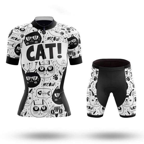 Cat Women's Cycling Jersey Set, Road Bike Cycling Kit for Women, Biking Outfit, Bicycle Suit, Team Racing Uniform