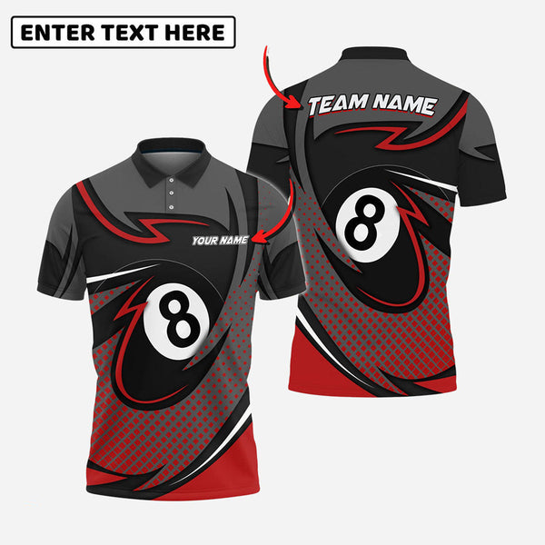 Billiards 8 Ball Pool Personalized Men Women Polo Shirt Custom Billiard Team Jersey