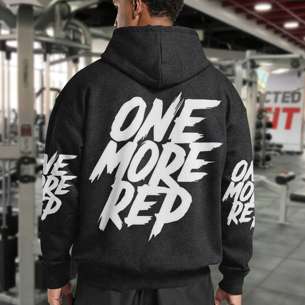 One More Rep Men's Gym Hoodie, Workout Shirt, Oversized Pullover Hoodie