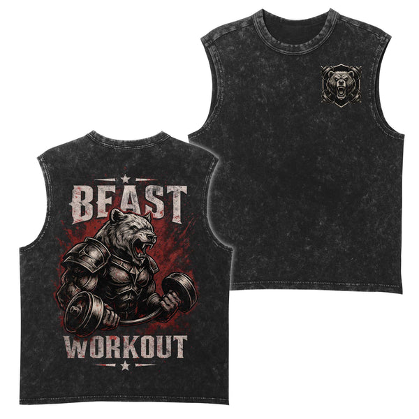Beast Workout Men's Gym Tank Top, Workout Tank, Oversized Tank