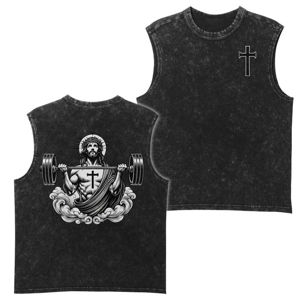 Jesus Lifting Men's Gym Tank Top, Workout Tank, Oversized Tank