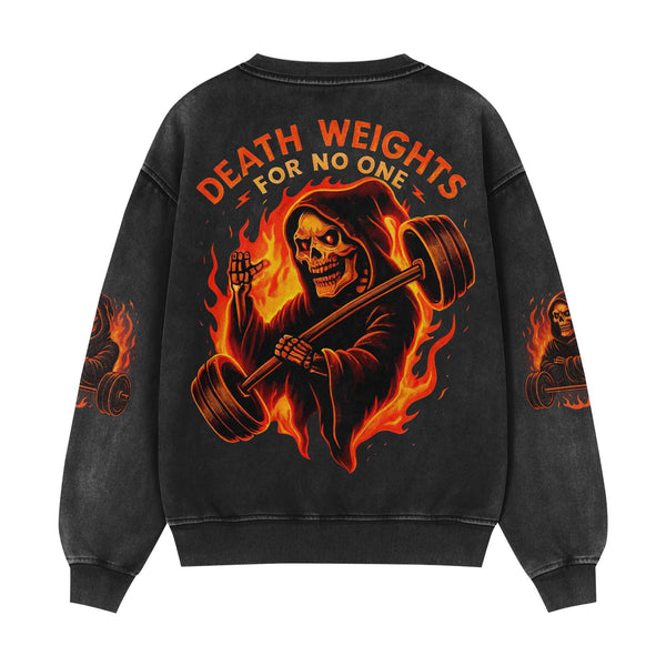 Death Weights Men's Gym Sweatshirt, Workout Shirt, Oversized Crewneck Sweatshirt