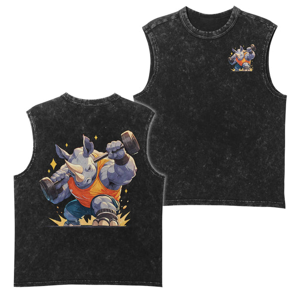 Rhino Lifting Men's Gym Tank Top, Workout Tank, Oversized Tank