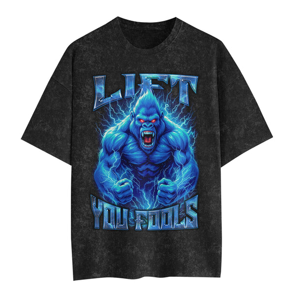 Lift You Fools Men's Gym T-Shirt, Workout Shirt, Oversized Pump Cover Tee