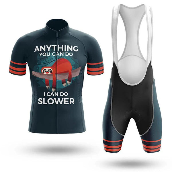 Sloth Can Do Slower Men's Cycling Jersey Set, Road Bike Cycling Kit for Men, Biking Outfit, Bicycle Suit, Team Racing Uniform