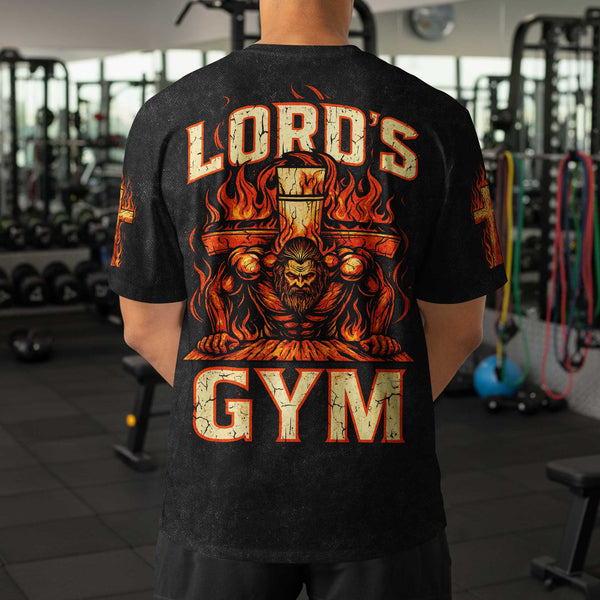 Lord's Gym Men's Gym T-Shirt, Workout Shirt, Oversized Pump Cover Tee
