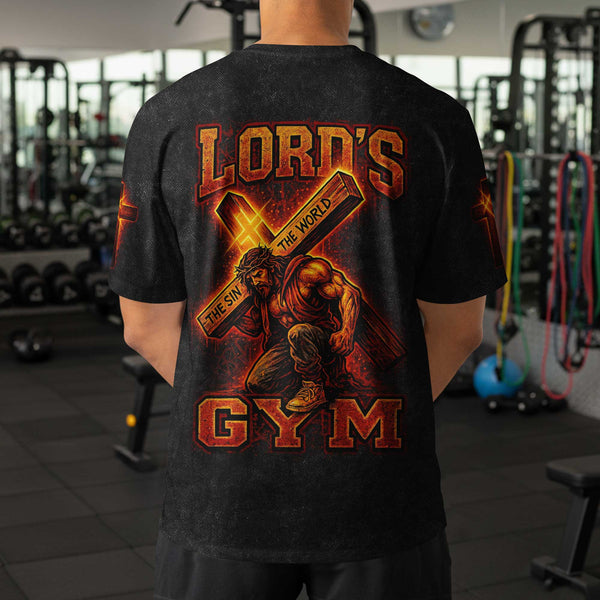 Lord's Gym Men's Gym T-Shirt, Workout Shirt, Oversized Pump Cover Tee